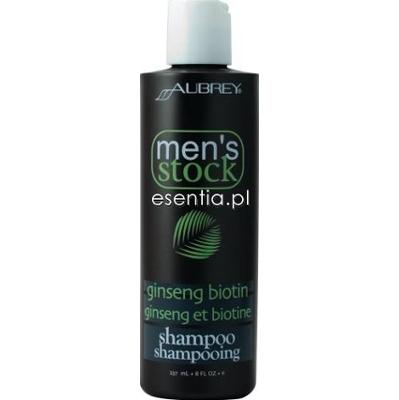 Aubrey Organics  Men's Stock Krok 1 Szampon do włosów z żeń-szeniem i biotyną dla mężczyzn 237 ml
