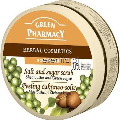 Green Pharmacy  Peeling cukrowo - solny Masło shea i Zielona kawa 300 ml