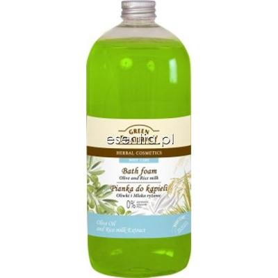 Green Pharmacy  Pianka do kąpieli Oliwki i Mleko ryżowe 1000 ml