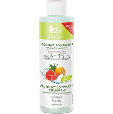 Ava  Żel myjący do twarzy + peeling 2w1 z naturalnym olejkiem grapefruitowym 200 ml