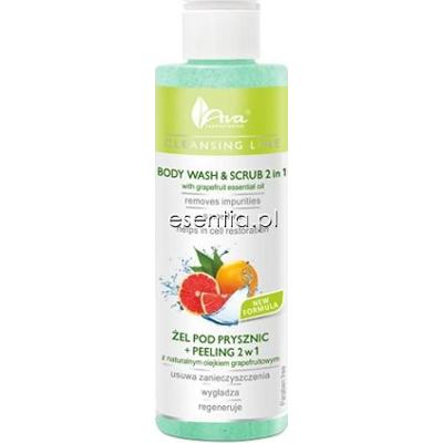 Ava  Żel pod prysznic + peeling 2w1 z naturalnym olejkiem grapefruitowym 200 ml