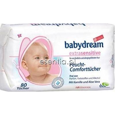 Babydream  Chusteczki nawilżane extrasensitive dla niemowląt op./ 80 szt.