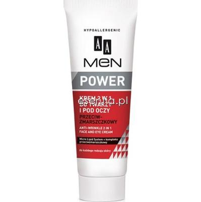 AA Cosmetics  MEN Power Krem 2w1 do twarzy i pod oczy przeciwzmarszczkowy 