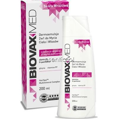 L'Biotica  Biovaxmed Dermoemulsja 2w1 do mycia ciała i włosów 200 ml