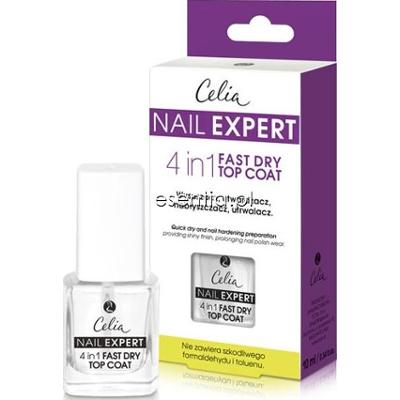 Celia  Nail Expert 4 in 1 Fast Dry Top Coat Wysuszacz, utwardzacz, nabłyszczacz, utrwalacz 