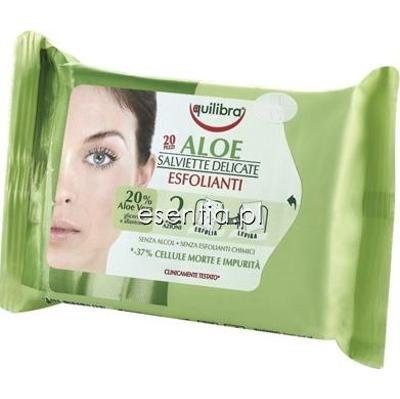 Equilibra  Aloesowe chusteczki złuszczające do twarzy 