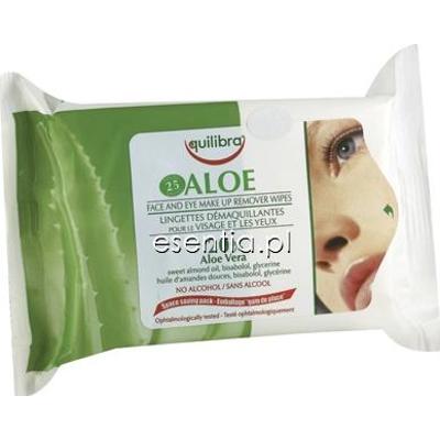 Equilibra  Aloesowe chusteczki do demakijażu twarzy 