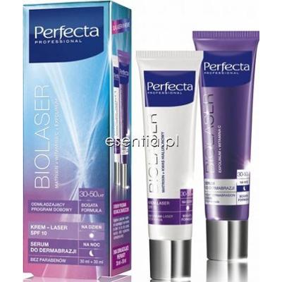 Perfecta  Biolaser Krem-serum SPF10 na dzień + Serum do dermabrazji na noc 30-50 lat bogata formuła 
