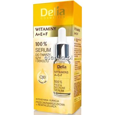 Delia  100% Serum do twarzy, szyi i dekoltu Witaminy A+E+F 10 ml