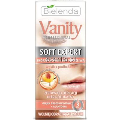 Bielenda  Vanity Soft Expert Zestaw do depilacji ultra delikatny - wąsik, podbródek 15 ml + 2x5 g kompres