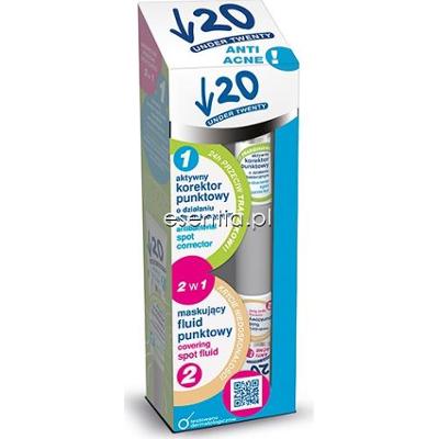 Under Twenty  Anti Acne! 2w1 aktywny korektor punktowy o działaniu antybakteryjnym + maskujący fluid punktowy 