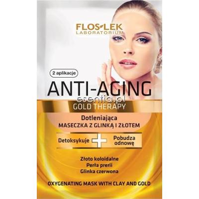 Flos-Lek  Anti-Aging Gold Therapy - Dotleniająca maseczka z glinką i złotem 2x5 ml