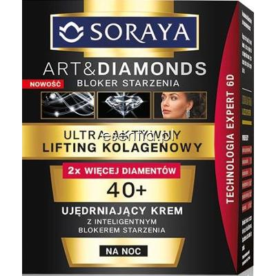 Soraya  Art&Diamonds Bloker Starzenia Ujędrniający krem na noc 40+ 50 ml