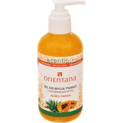 Orientana  Żel do mycia twarzy z drobinkami ryżu Aloes i Papaja 205 ml