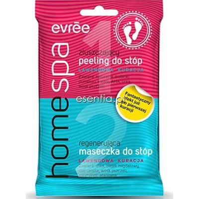 Evree  Lawendowa kuracja Home Spa peeling do stóp + maseczka do stóp 2x7 ml