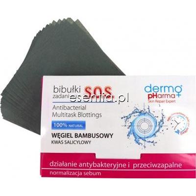 DermoPharma+  Bibułki zadaniowe SOS węgiel bambusowy 