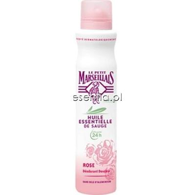 Le Petit Marseillais  Dezodorant w sprayu - olejek szałwiowy i róża 
