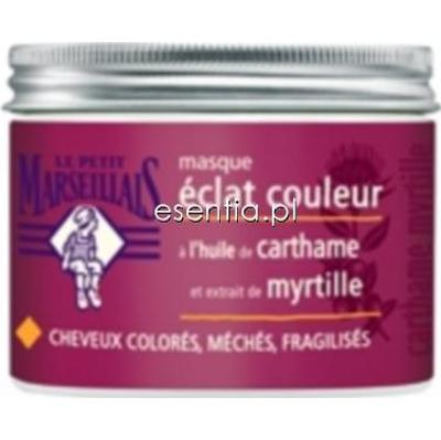 Le Petit Marseillais  Maska do włosów farbowanych - olejek szafranowy i borówka 