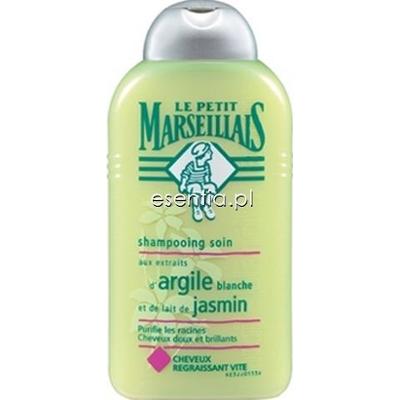 Le Petit Marseillais  Szampon do włosów szybko przetłuszczających się - glinka biała i mleczko jaśminowe 