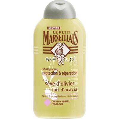 Le Petit Marseillais  Szampon do włosów zniszczonych - oliwka i mleczko akacjowe 