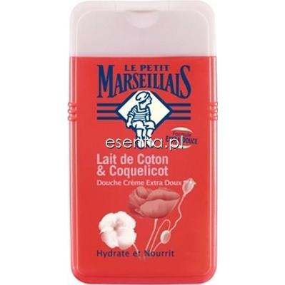 Le Petit Marseillais  Żel pod prysznic - mleczko z bawełny i mak 250ml