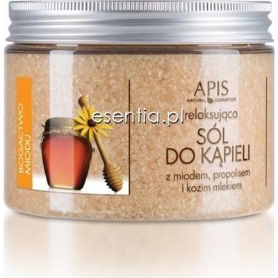 Apis Bogactwo Miodu Relaksująca sól do kąpieli z miodem, propolisem i kozim mlekiem 
