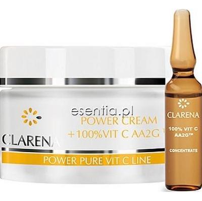 Clarena Power Pure Vit C Line Power Cream + 100% Vit C AA2G - Krem z 100% aktywną witaminą C 50 ml + 1,5 ml