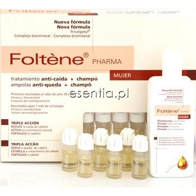 Foltene Pharma  Zestaw przeciw wypadaniu włosów dla kobiet 12 ampułek + 200 ml