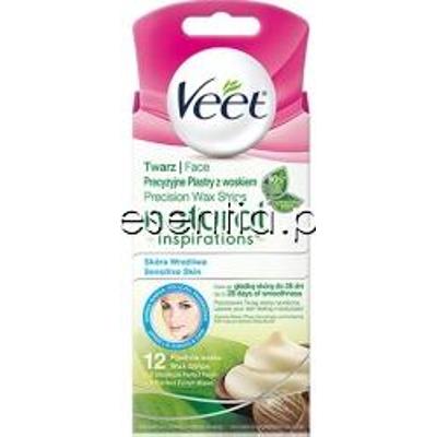 Veet  Natural Inspirations plastry z woskiem Precision Wax Strips - do twarzy, skóra wrażliwa 