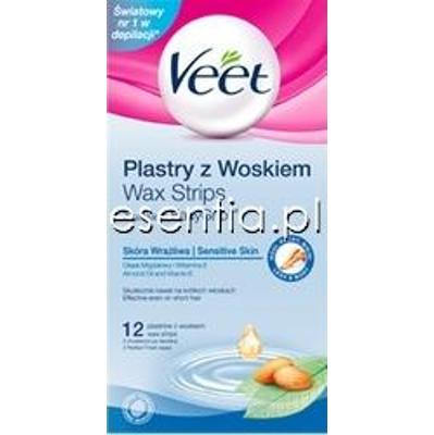 Veet  Plastry z woskiem Wax Strips do depilacji pach i strefy bikini do skóry wrażliwej 