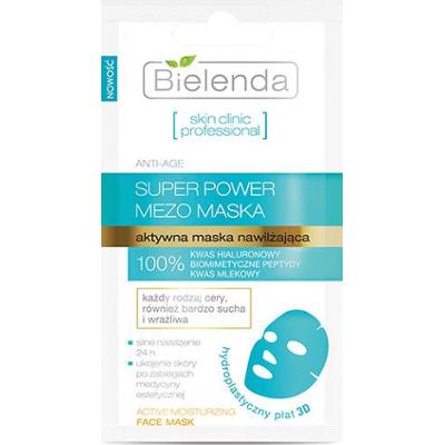 Bielenda Skin Clinic Professional Super Power Mezo Aktywna maska nawilżająca w hydroplastycznym płacie 3D 