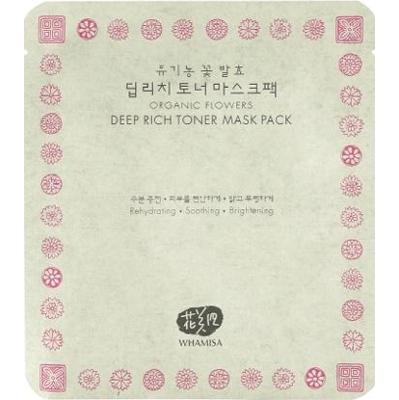 WHAMISA Głęboko nawilżająca maska do twarzy Organic Flowers Deep Rich Toner Mask Pack 23g