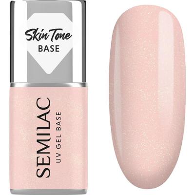 Semilac Baza do lakierów hybrydowych Skin Tone Cover Base Glitter Peach 7ml