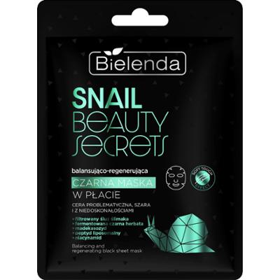 Bielenda Balansująco - regenerująca czarna maska w płacie z filtrowanym śluzem ślimaka