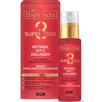 Bielenda Aktywnie rewitalizujące serum przeciwzmarszczkowe na noc, RETINOL + VIT C + KOLAGEN
