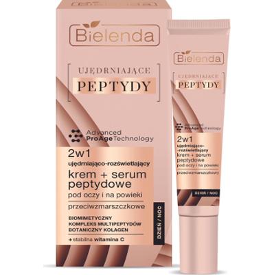 Bielenda  Ujędrniająco – rozświetlający krem przeciwzmarszczkowy + serum peptydowe pod oczy i na powieki