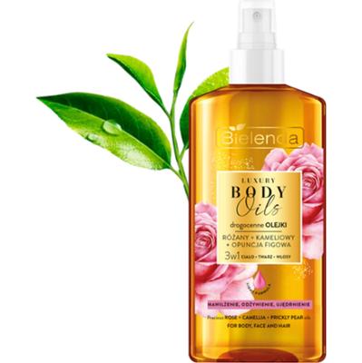Bielenda Drogocenne olejki: RÓŻANY + KAMELIOWY + OPUNCJA FIGOWA, 3w1 ciało, twarz i włosy