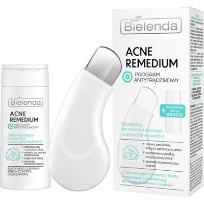 Bielenda Zestaw: Szpatułka 1 szt. i seboregulujący koncentrat