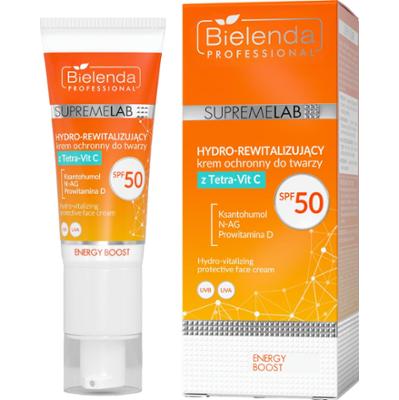 Supremelab Hydro-rewitalizujący krem ochronny do twarzy z Tetra-Vit C SPF 50