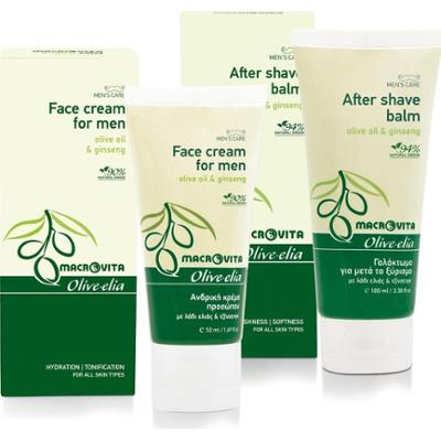Zestaw MACROVITA Olive.elia dla mężczyzn: naturalny balsam po goleniu 100ml + naturalny krem nawilżający 50ml