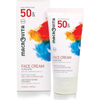 MACROVITA krem do opalania twarzy SPF50 (biały) bio-aloes, panthenol i bio-oliwa 50ml