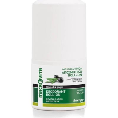 MACROVITA naturalny dezodorant roll-on dla mężczyzn ENERGY z bio-oliwą i imbirem 50ml