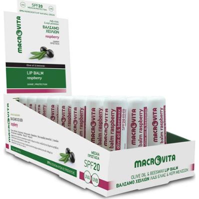 MACROVITA balsam do ust z oliwą i woskiem pszczelim SPF20 Malina 4.8g