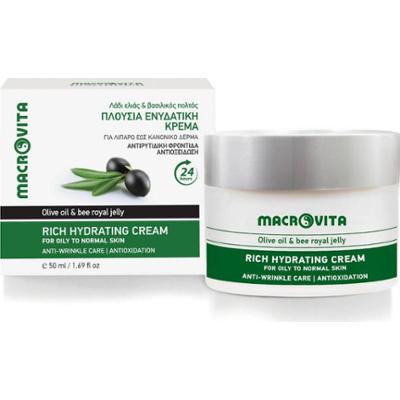 MACROVITA naturalny krem przeciwzmarszczkowy intensywnie nawilżający do cery normalnej i tłustej 50ml