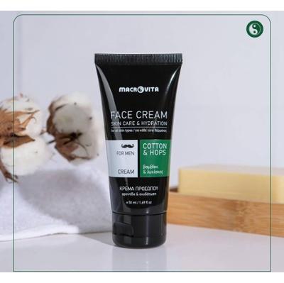 MACROVITA naturalny krem nawilżający dla mężczyzn z bawełną i chmielem 50ml