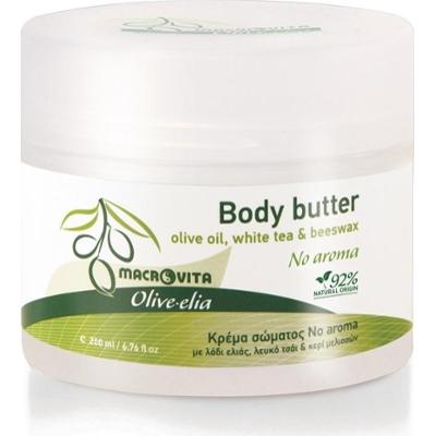 MACROVITA Olive.elia No aroma naturalne masło do ciała bezzapachowe z bio-oliwa, białą herbatą i woskiem pszczelim 200ml