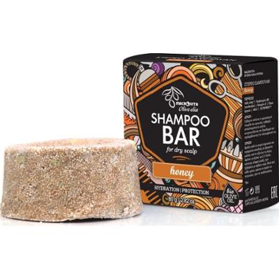MACROVITA Olive.elia Honey naturalny szampon w kostce do suchej skóry głowy z bio-oliwą, pantenolem i witaminą E 80g