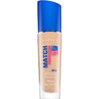 Rimmel London Match Perfection 24HR SPF20 Foundation podkład w płynie z ujednolicającą i rozjaśniającą skórę formułą 100 Ivory 30 ml