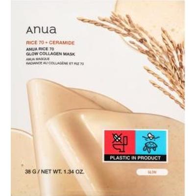 Anua Rice 70 + Ceramide odświeżająca, żelowa maseczka Glow Collagen Mask 4 x 38 g