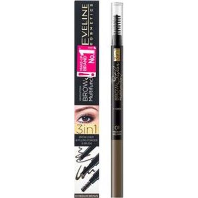 Eveline Brow Styler Multifunction 3in1 paleta do regulacji brwi 01 Medium Brown